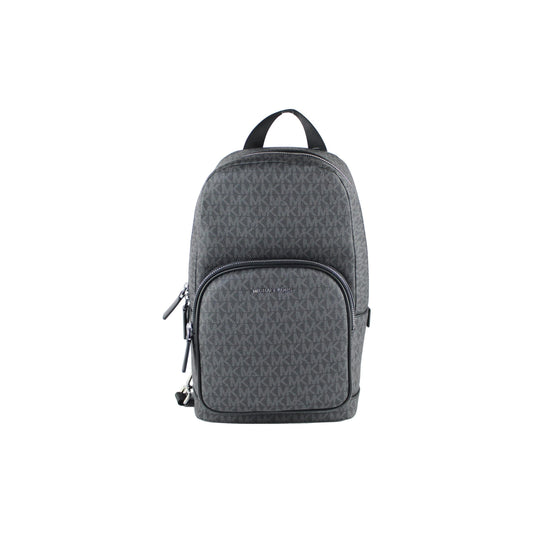 Cooper Medium Signature PVC Commuter Slingpack Crossbody Bag (Black Signature) - coffeewithmee2