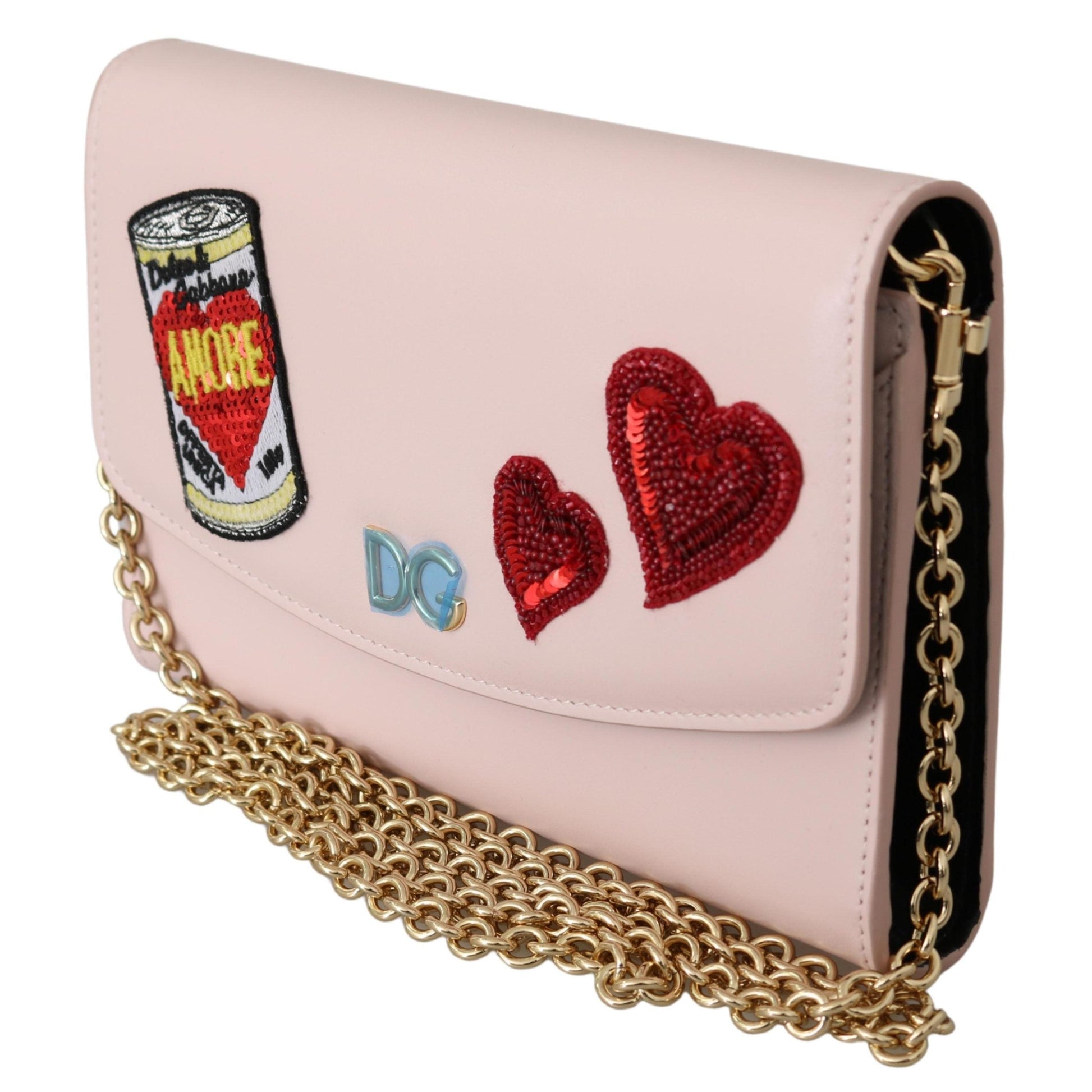 Pink Amore Patch Shoulder Wallet Borse Leather Bag - coffeewithmee2