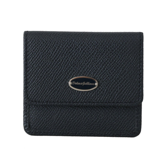 Blue Dauphine Leather Condom Pocket Case Holder - coffeewithmee2