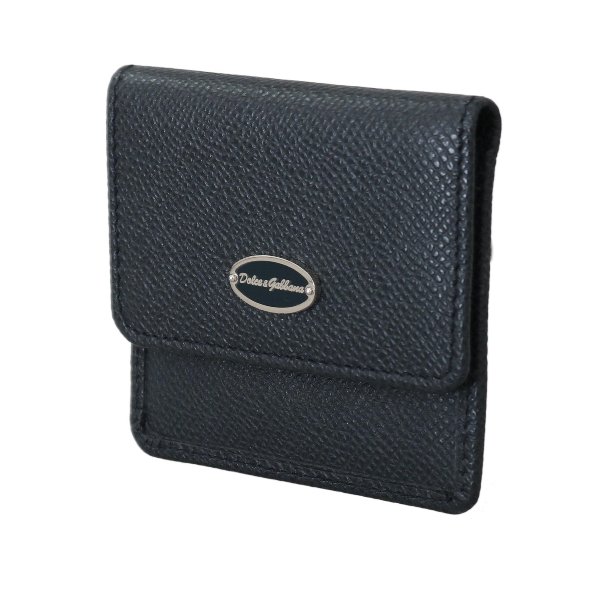 Blue Dauphine Leather Condom Pocket Case Holder - coffeewithmee2