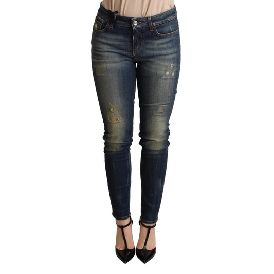 Dark Blue Skinny Denim Cotton Stretch Jeans