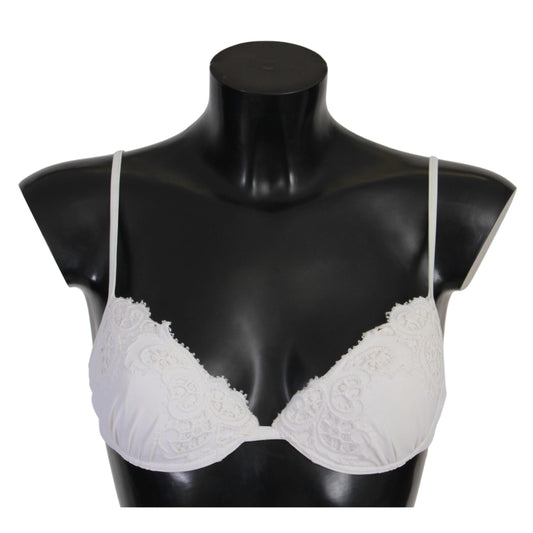 White Nylon Lace Push Up Bra Underwear