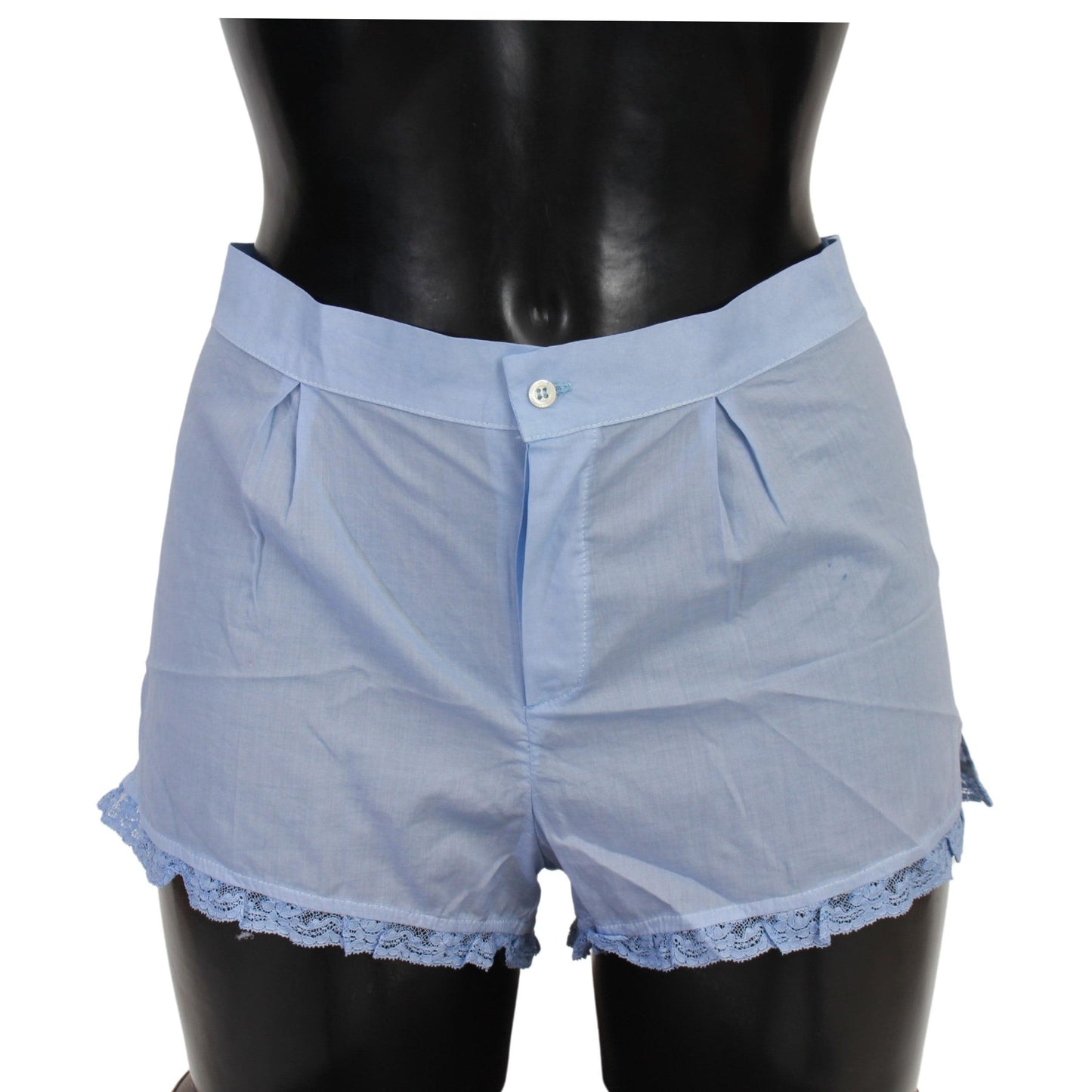 Blue Lace Cotton Shorts Underwear