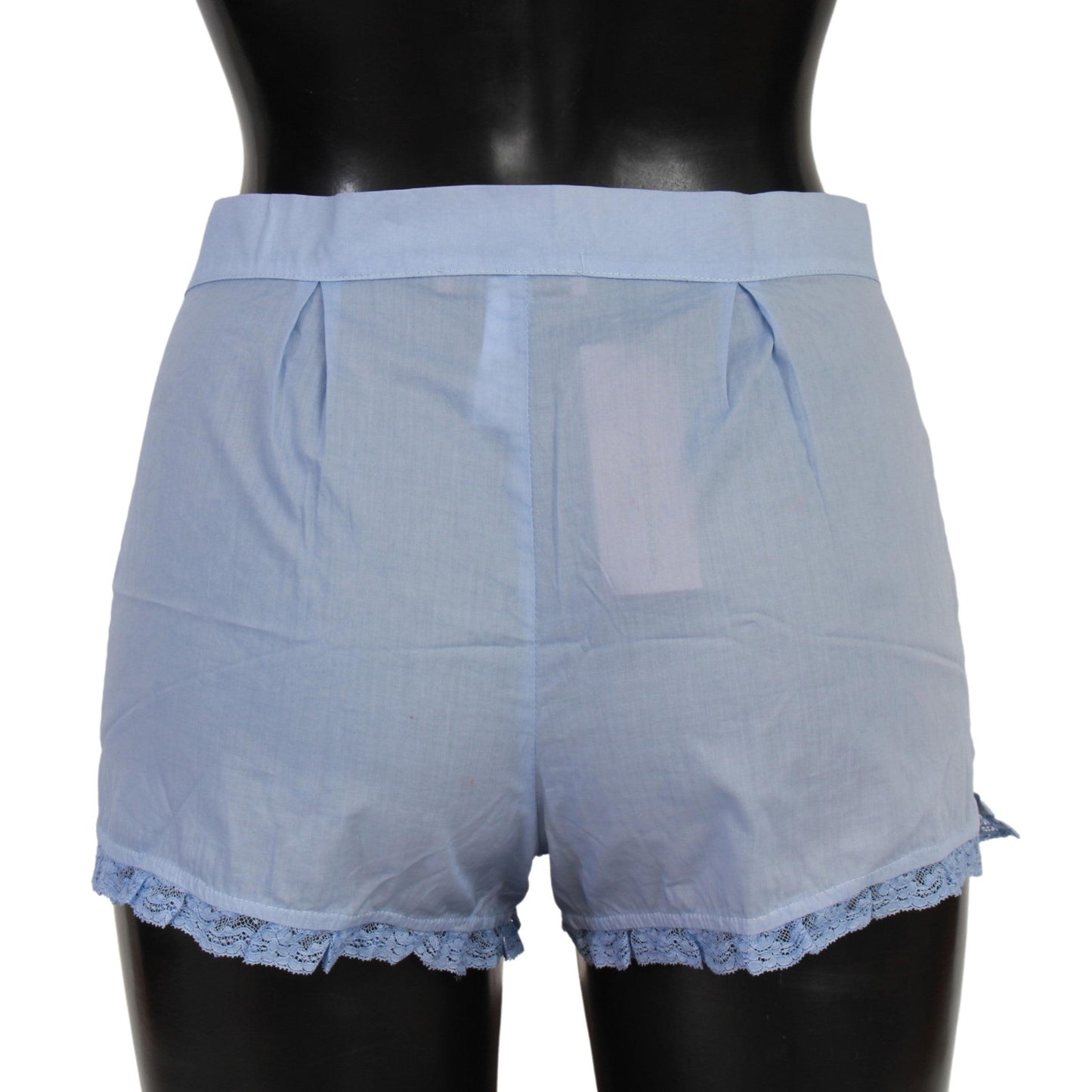 Blue Lace Cotton Shorts Underwear