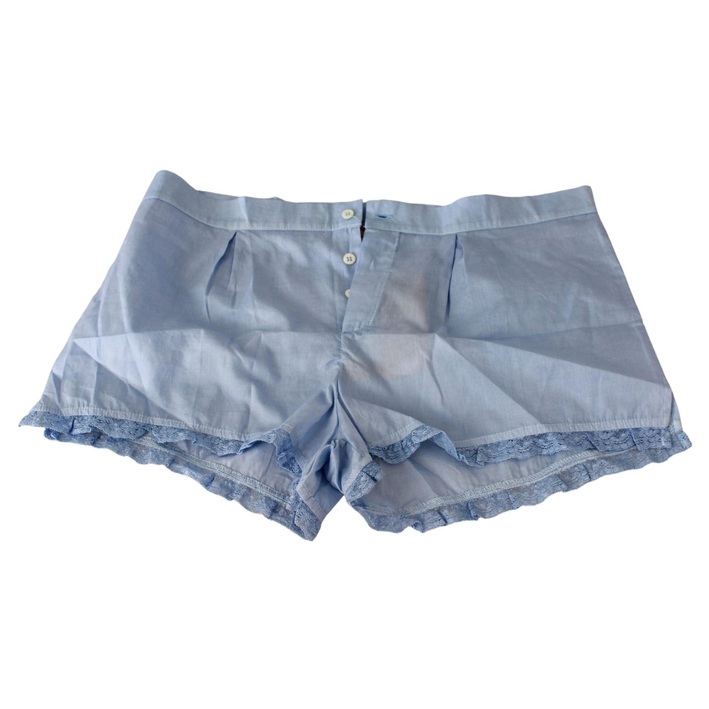 Blue Lace Cotton Shorts Underwear