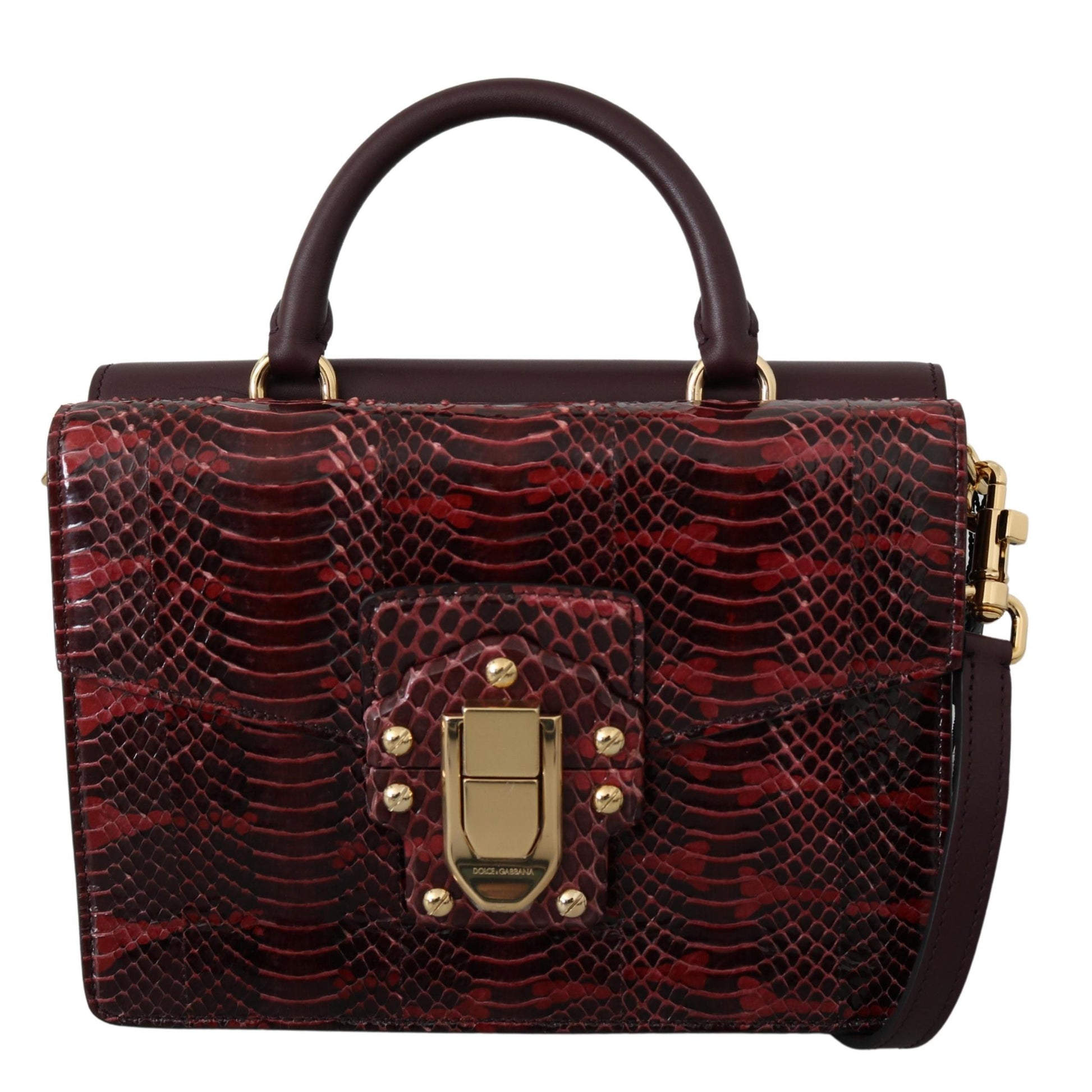 Bordeaux Snakeskin Leather Shoulder LUCIA Purse - coffeewithmee2