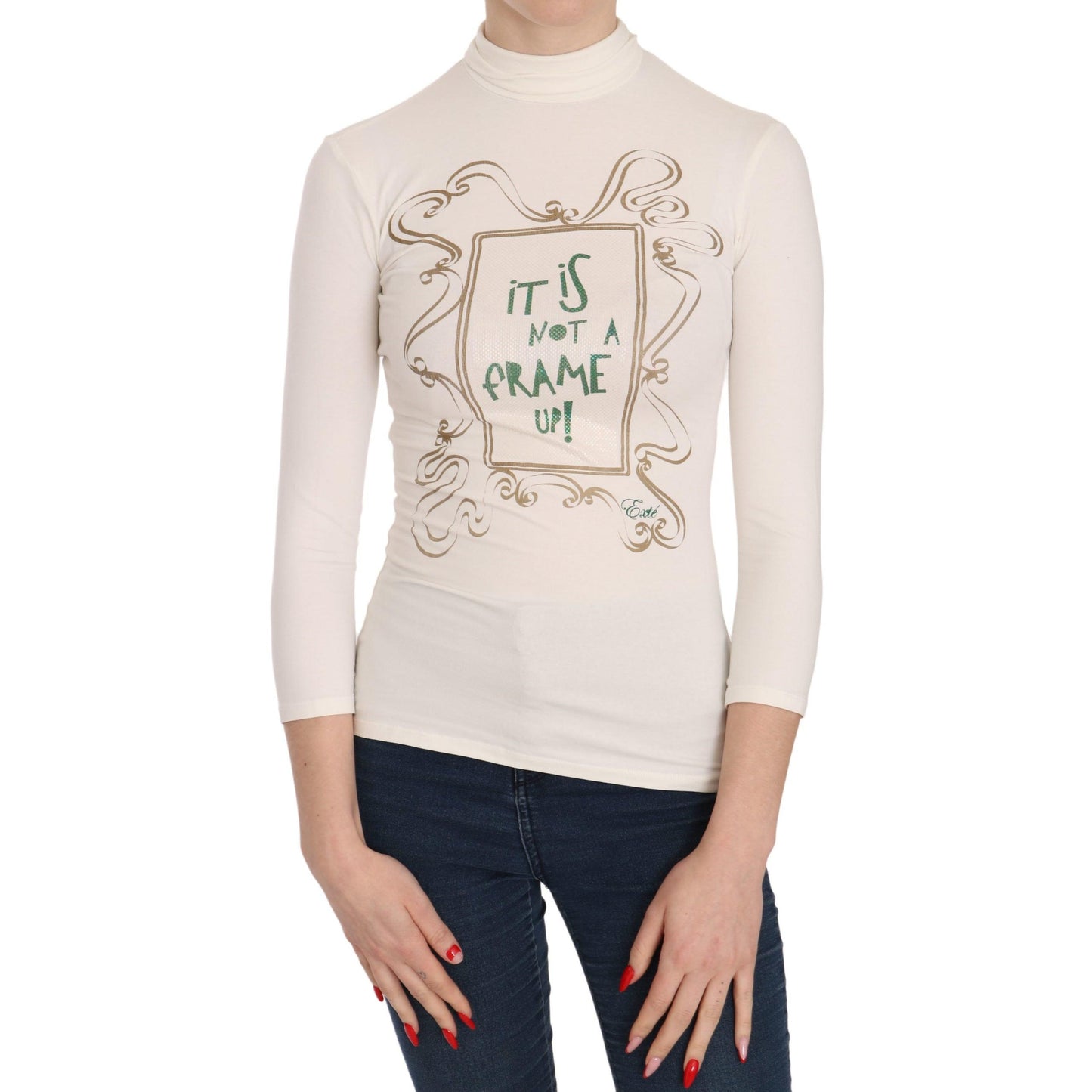 Crew Neck It Is Not A Frame Up! Print Blouse