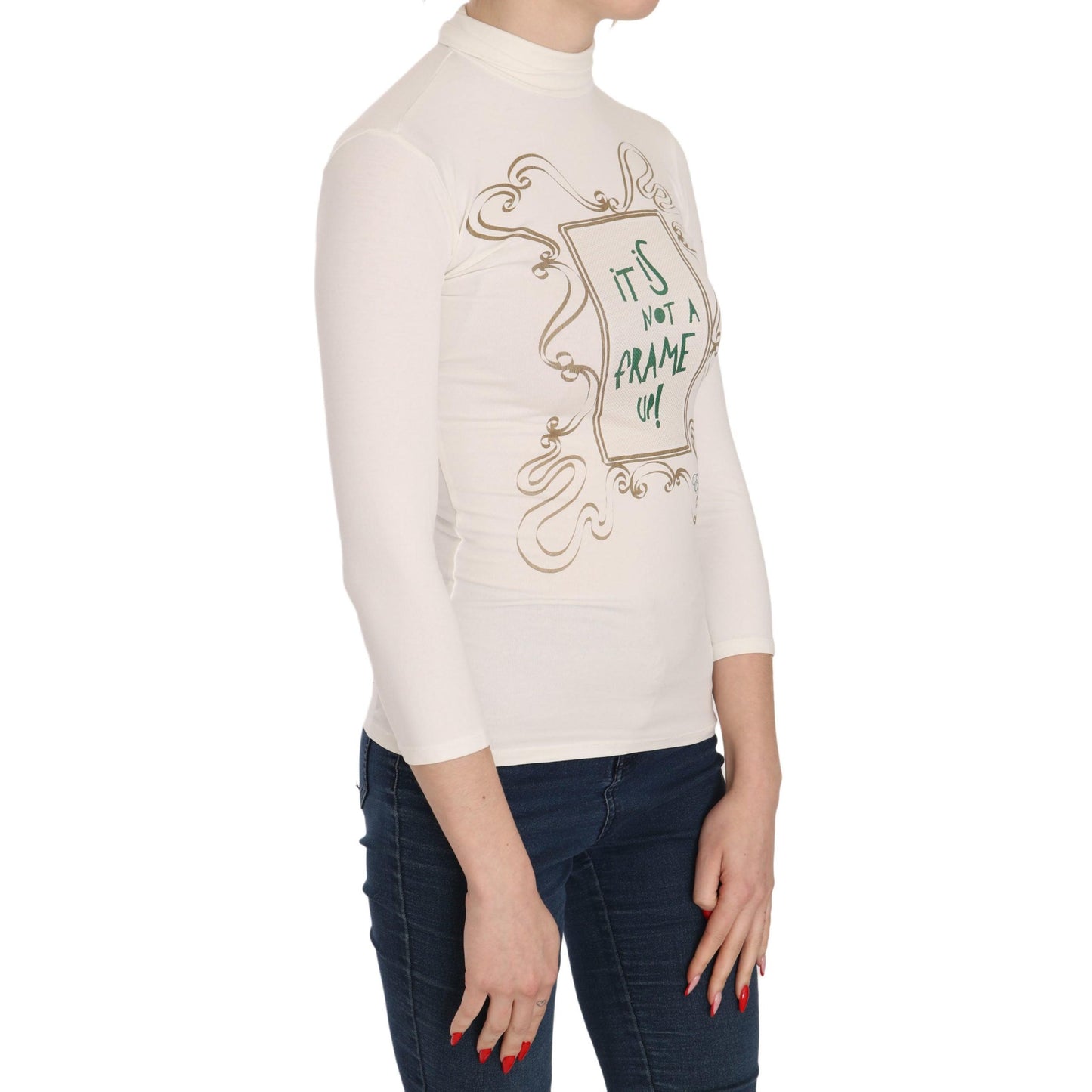 Crew Neck It Is Not A Frame Up! Print Blouse