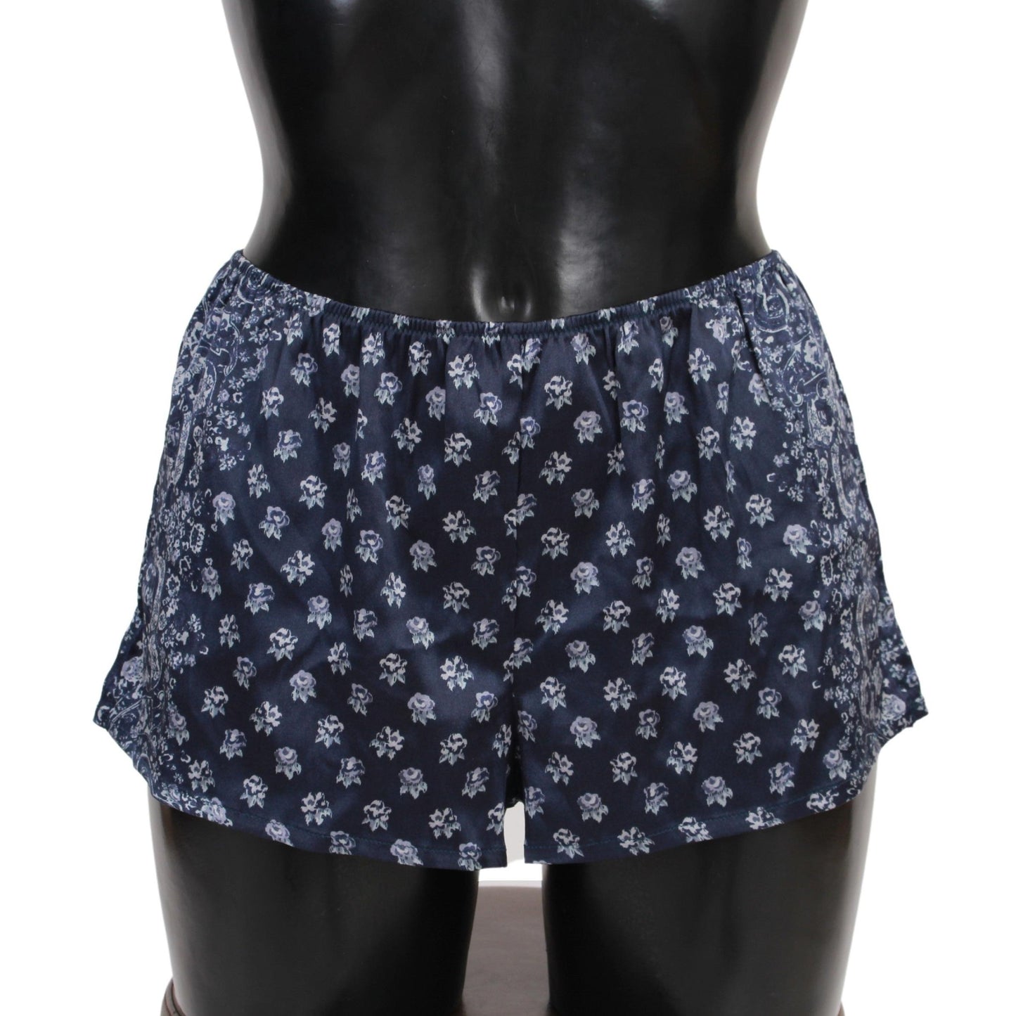 Blue Lingerie Shorts Silk Stretch Underwear