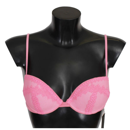 Pink Cotton Stretch Push Up Bra Underwear