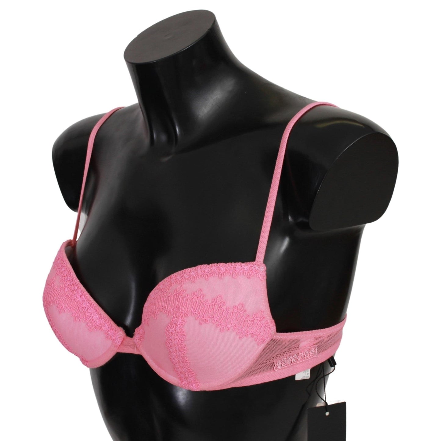 Pink Cotton Stretch Push Up Bra Underwear