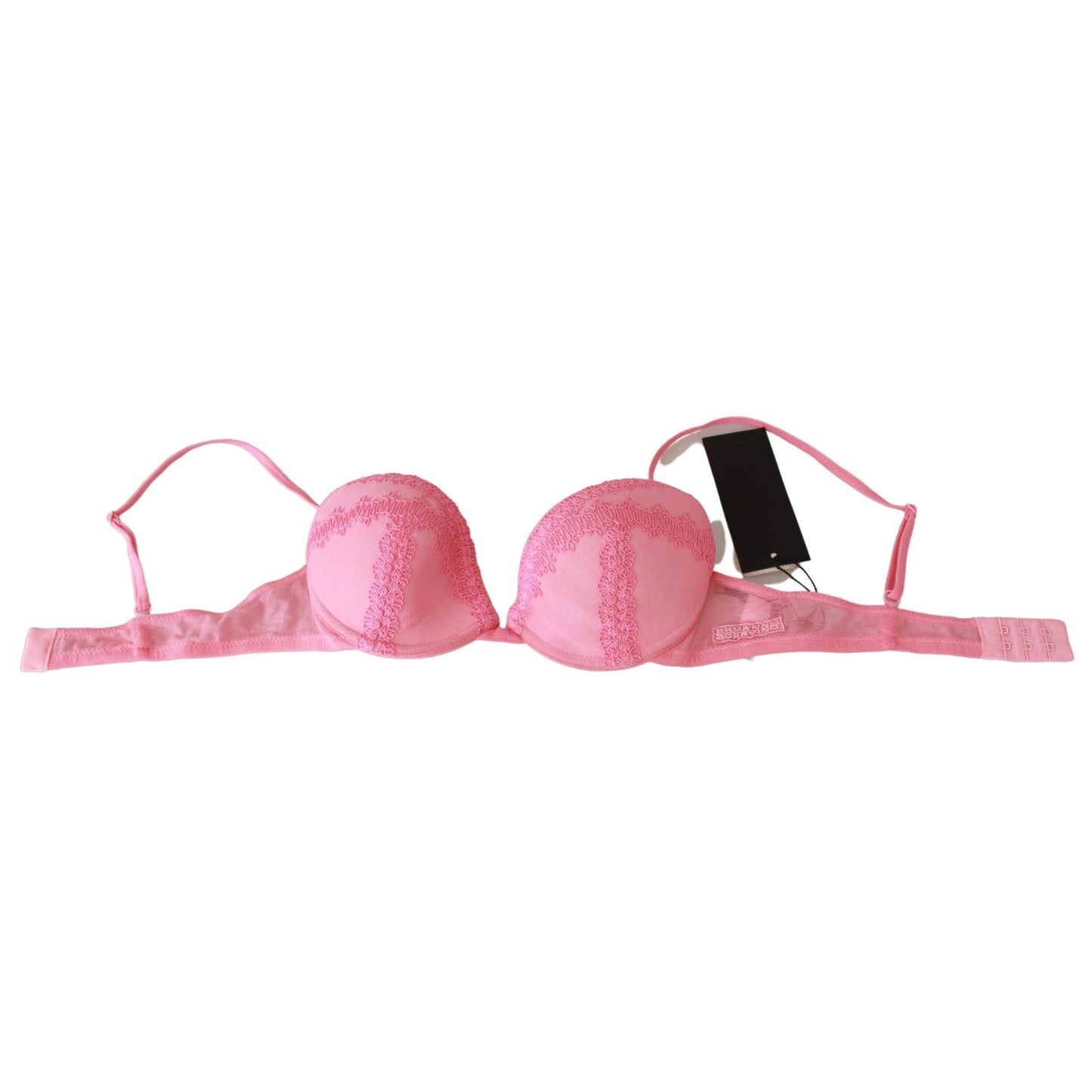Pink Cotton Stretch Push Up Bra Underwear