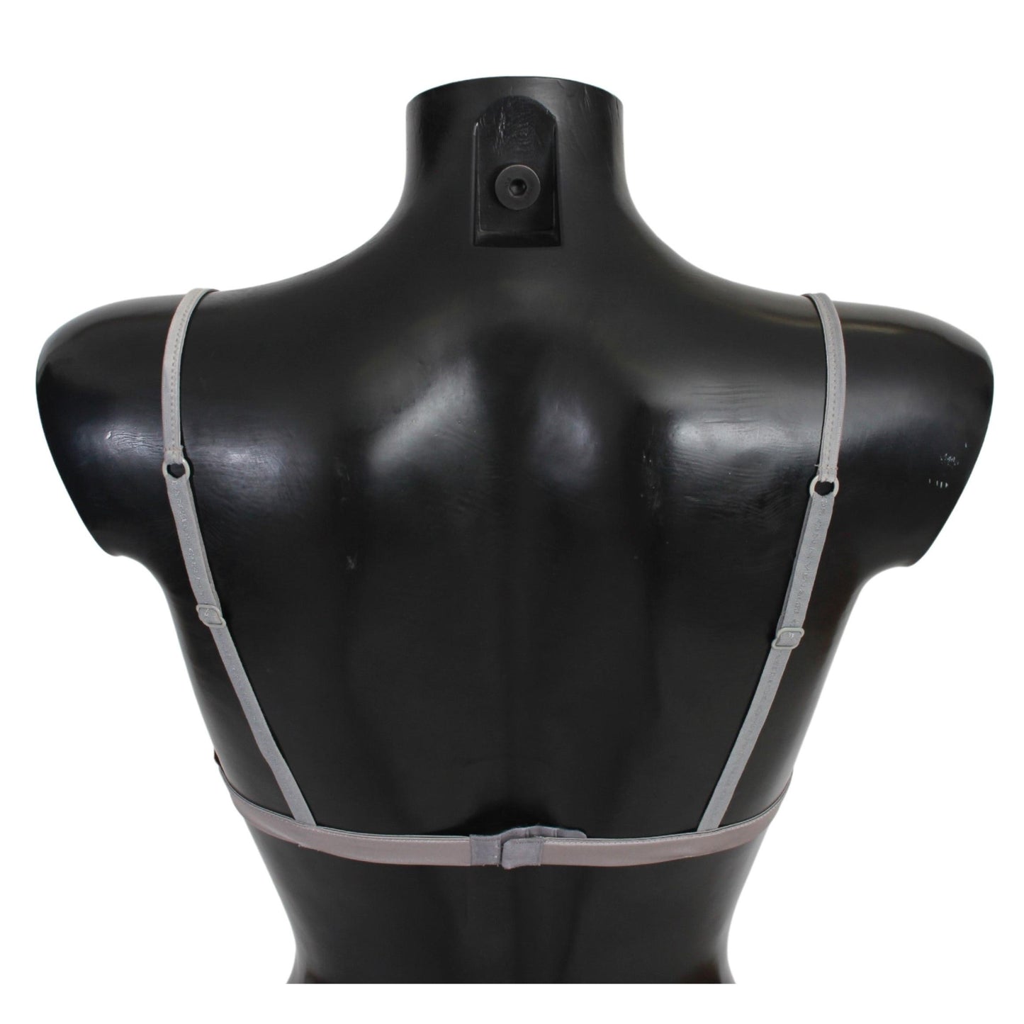 Gray Nylon Sequined Triangolo Bra Underwear