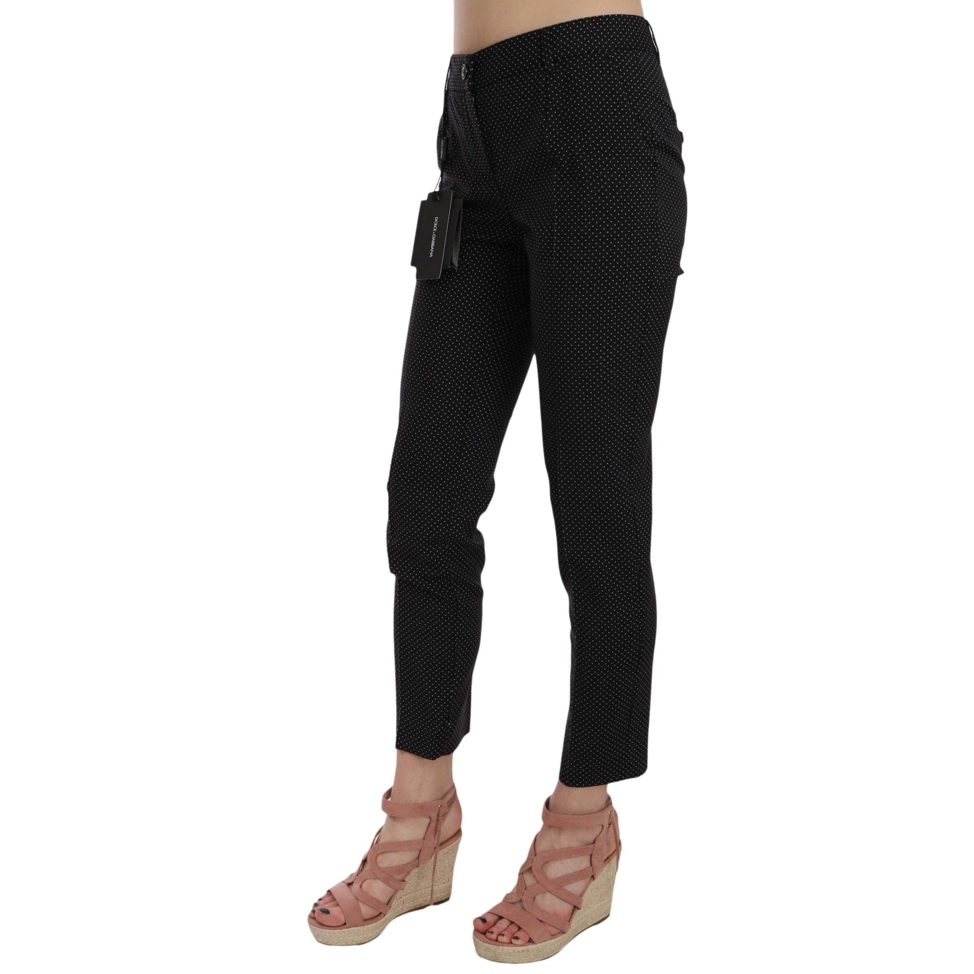 Polka Dot Slim Capri Trousers Tapered Pants - coffeewithmee2