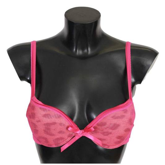 Pink Leopard Nylon Push Up Bra Underwear