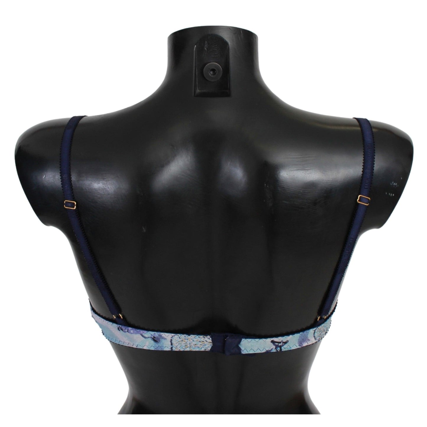 Blue Printed Nylon Reggiseno Bra Underwear