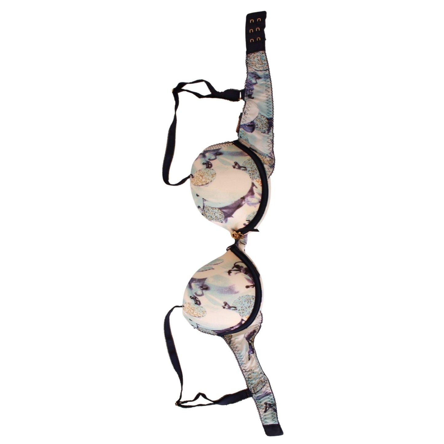 Blue Printed Nylon Reggiseno Bra Underwear