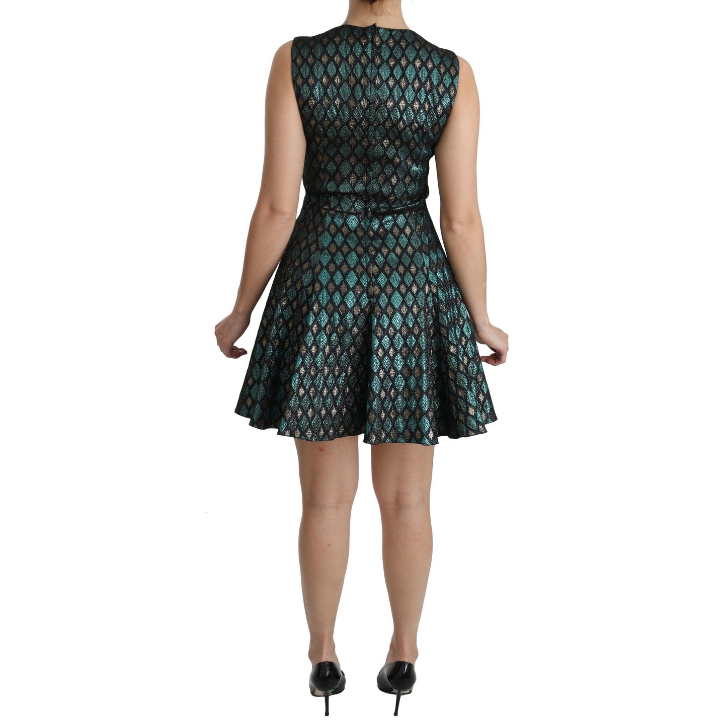 Blue Gold A-line Shift Gown Women Dress