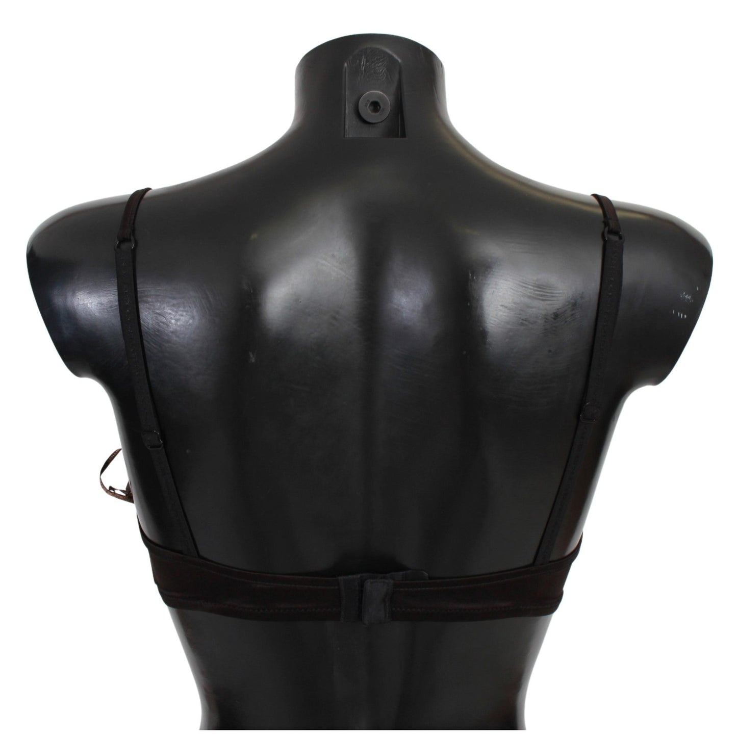 Brown Sequined Balconcino Bra Underwear