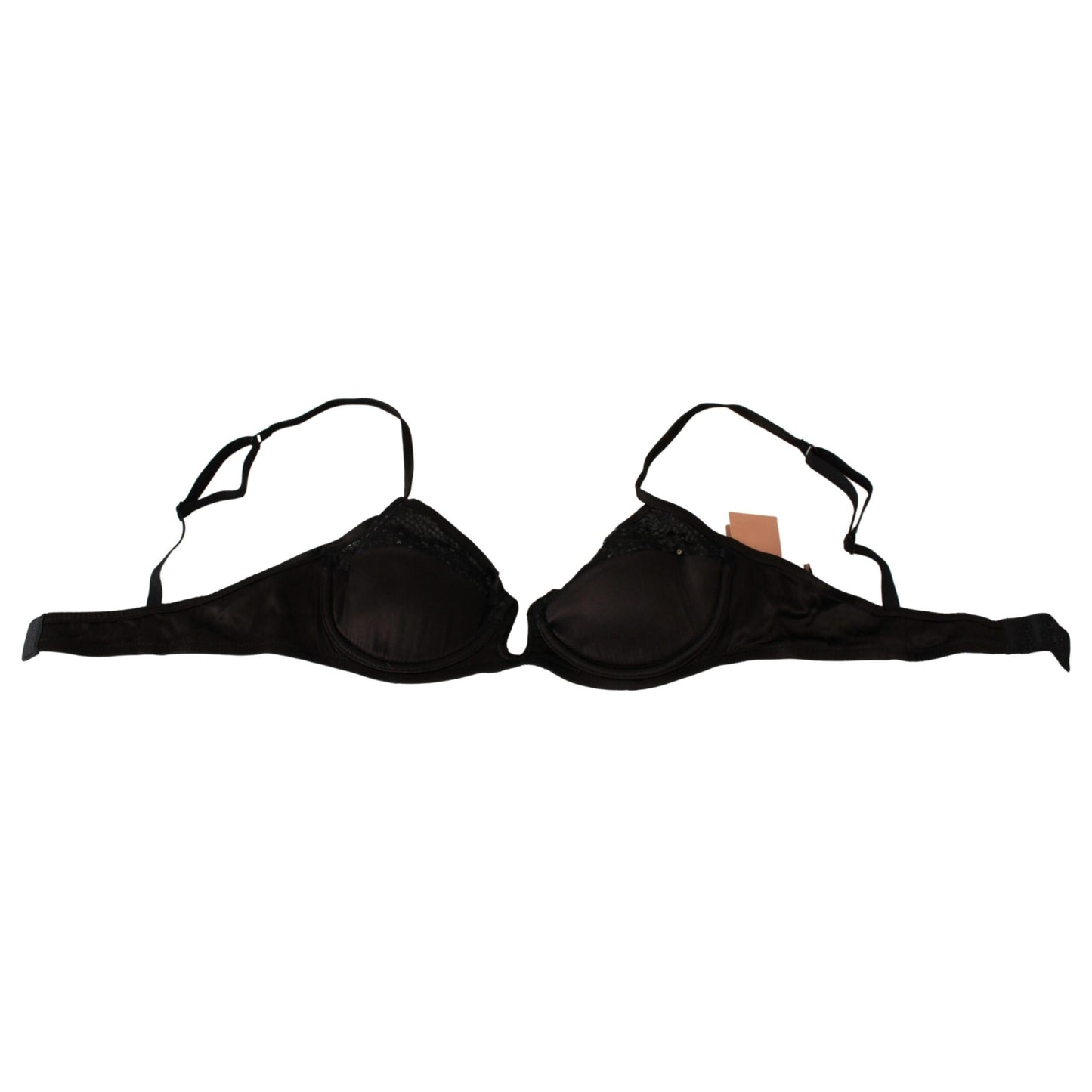 Brown Sequined Balconcino Bra Underwear