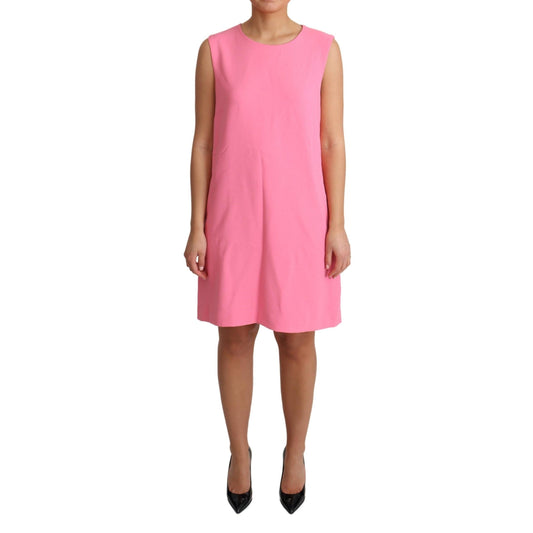 Pink Shift Sleeveless Knee Length Dress