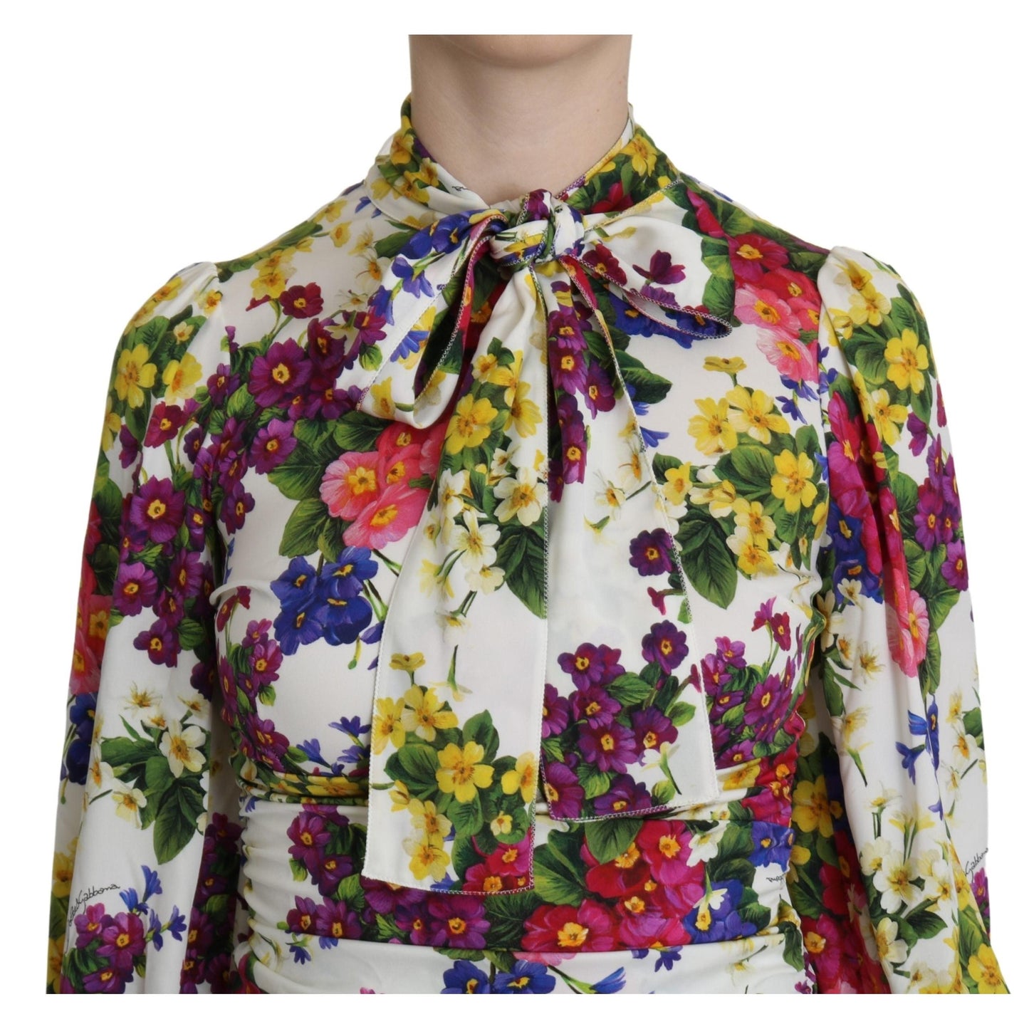 White Silk Floral Sheath Mini Dress