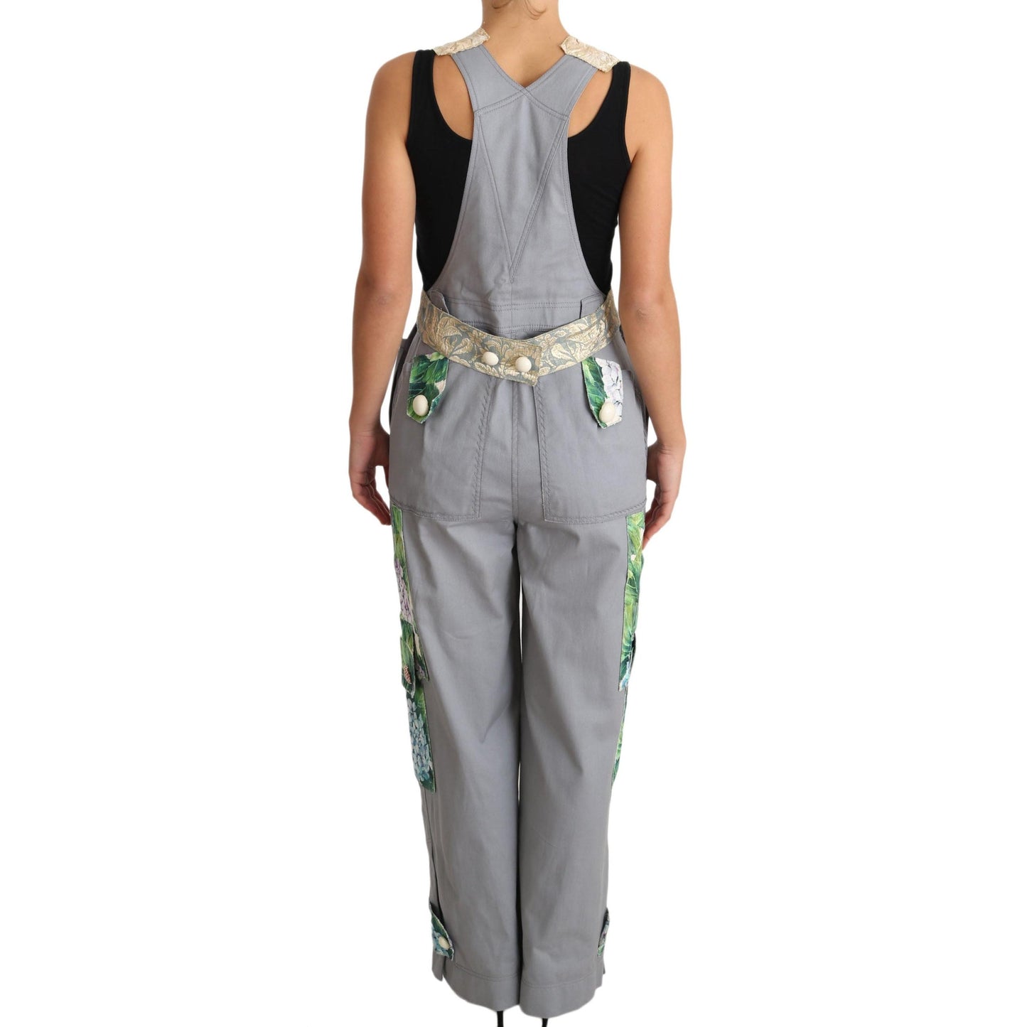 Gray Overall Jeans Gray Denim Crystal Hortensia - coffeewithmee2