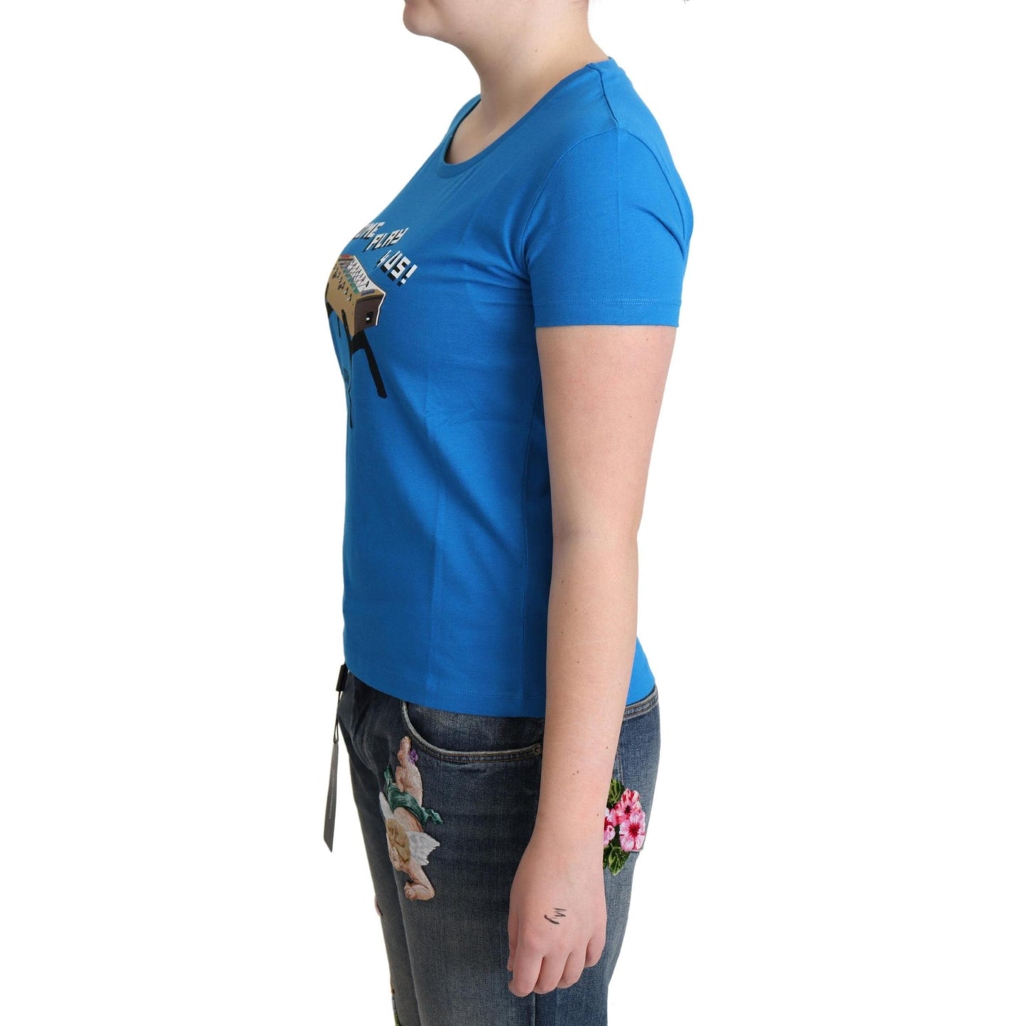 Blue Cotton Come Play 4 Us Print T-shirt