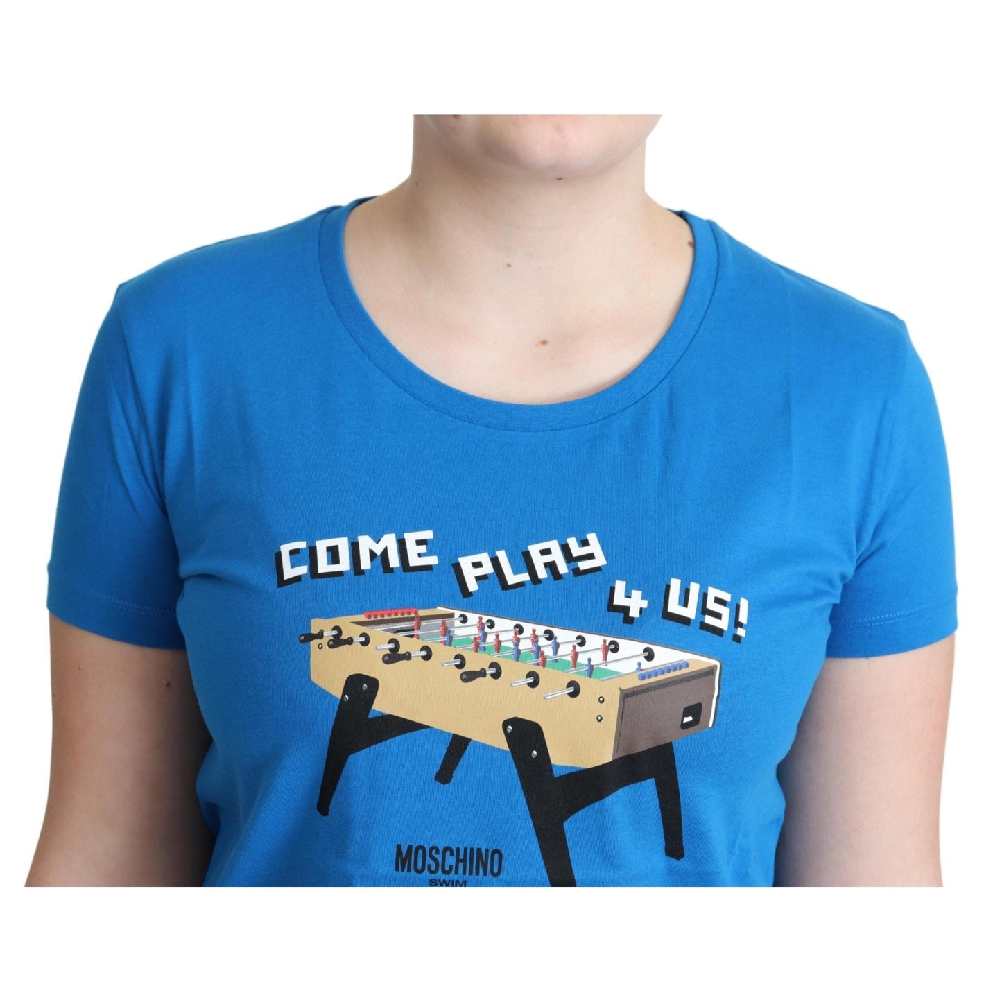 Blue Cotton Come Play 4 Us Print T-shirt