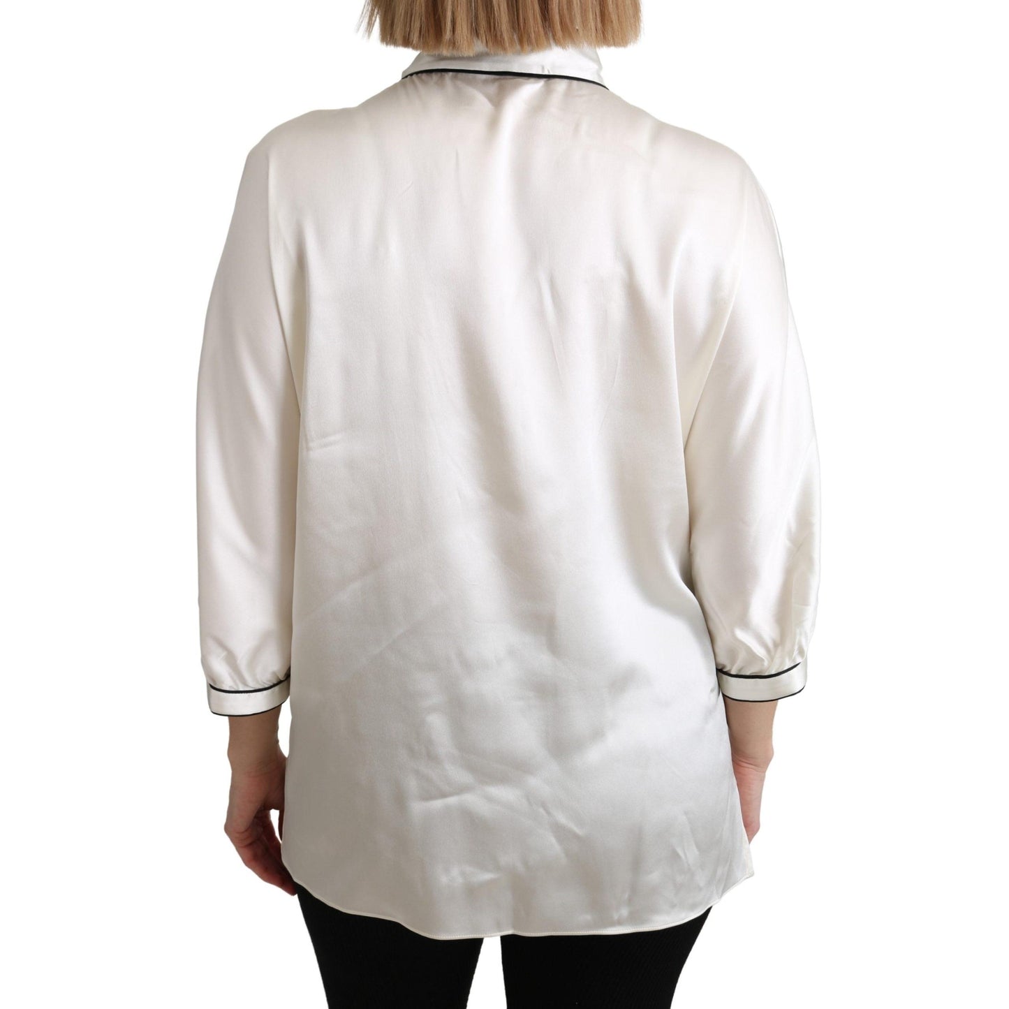 White Silk  Scarfneck Blouse Off Top