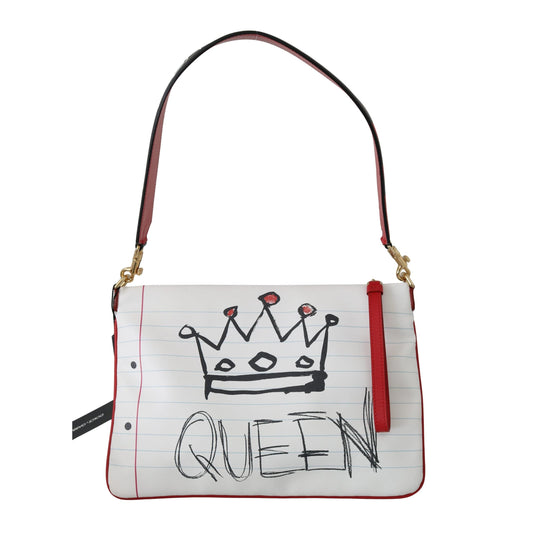 White Crown Queen Print Shoulder Hand CLEO Purse - coffeewithmee2