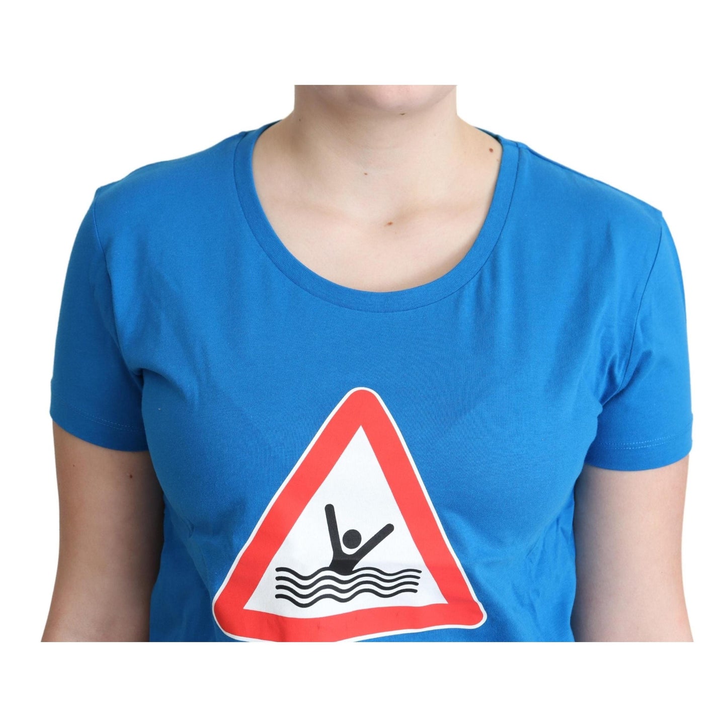 Blue Cotton Swim Graphic Triangle T-shirt