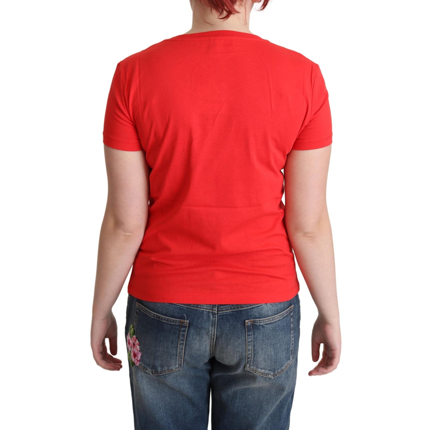 Red Cotton Come Play 4 Us Print Tops Blouse T-shirt