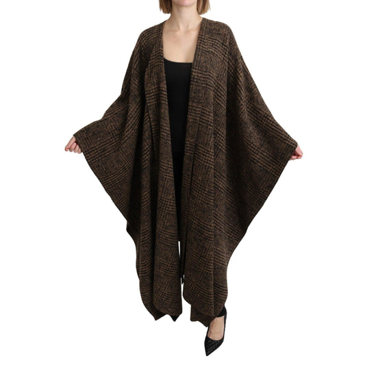 Brown Cape Blazer Coat Wool Blend Jacket