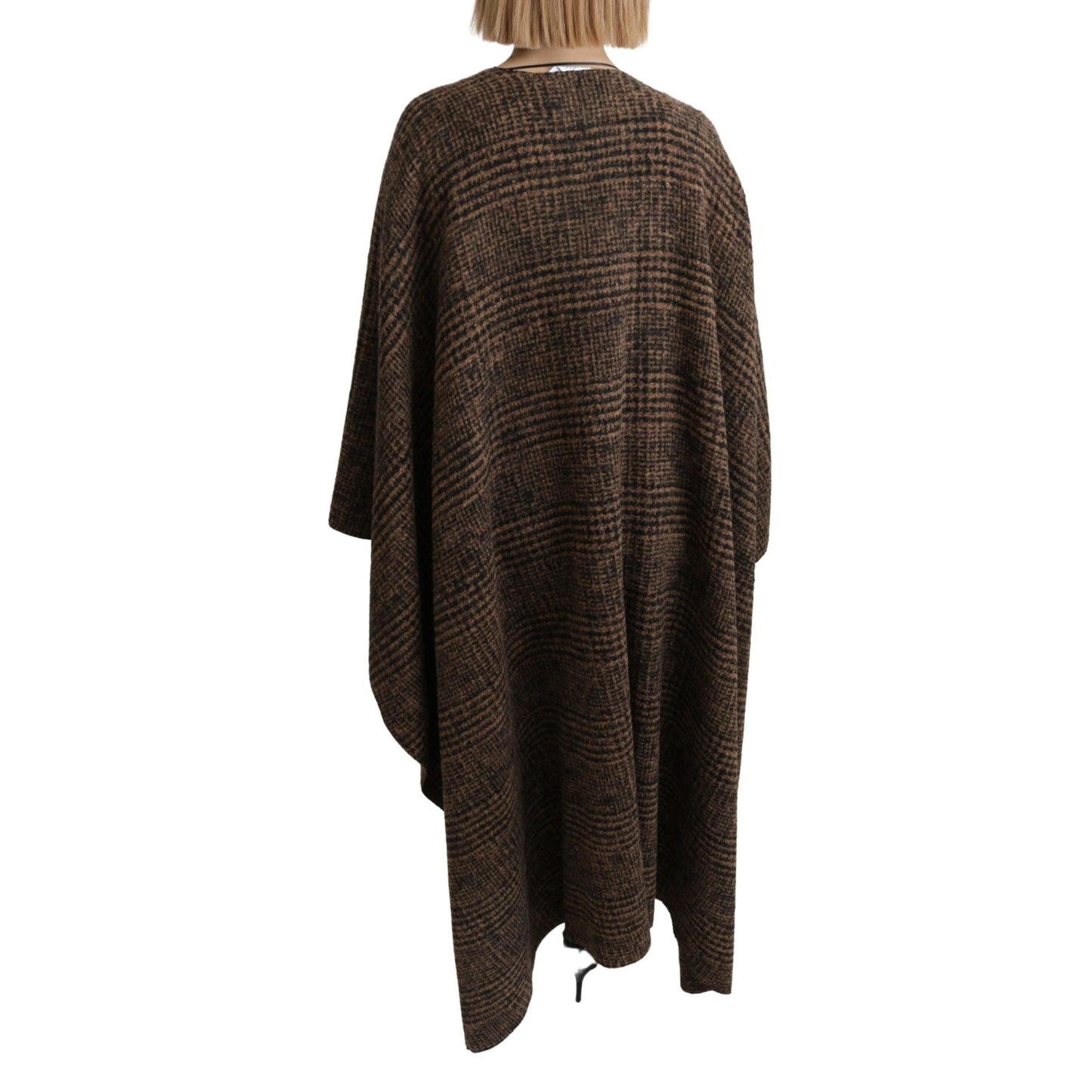 Brown Cape Blazer Coat Wool Blend Jacket