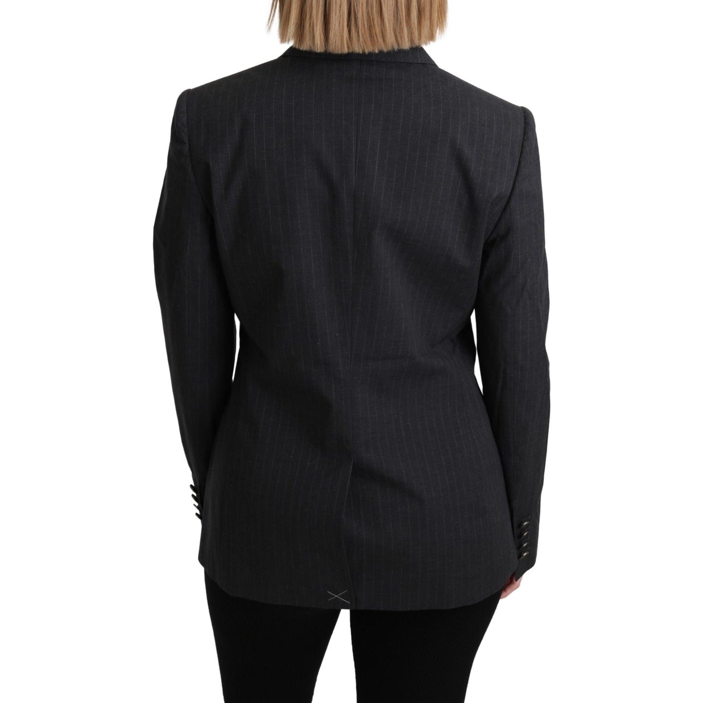 Gray Single Breasted Blazer Cotton Jacket