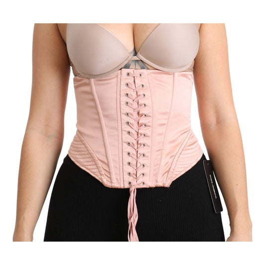Silk Pink Corset Belt Stretch Waist Strap Top