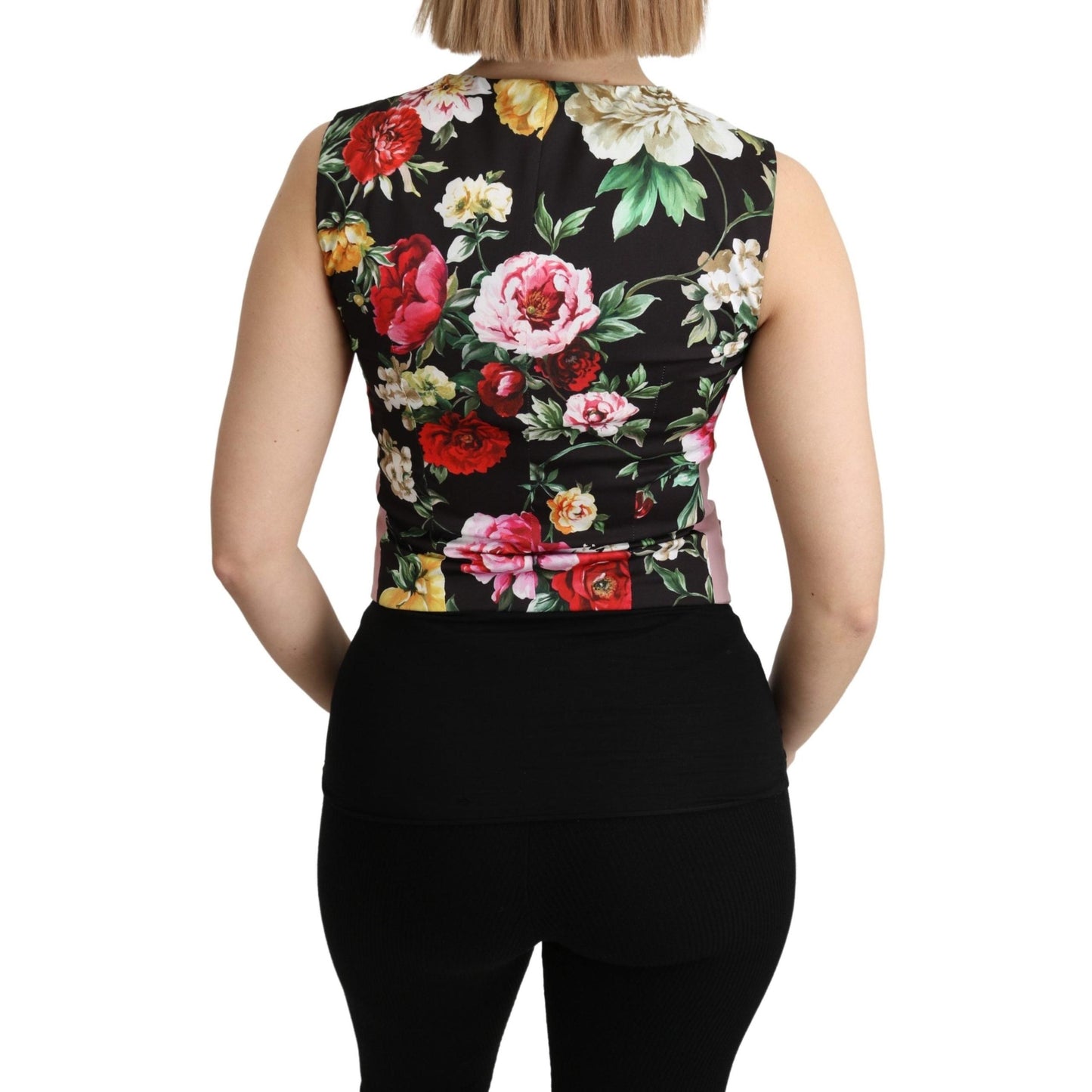 Pink Sleeveless Waistcoat Vest Cotton Top