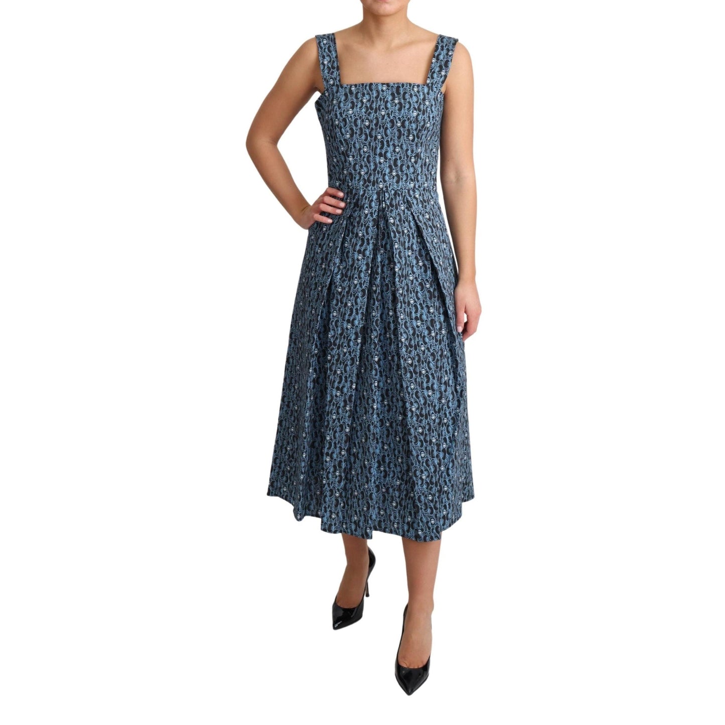 Blue Heart Cotton A-Line Stretch Dress