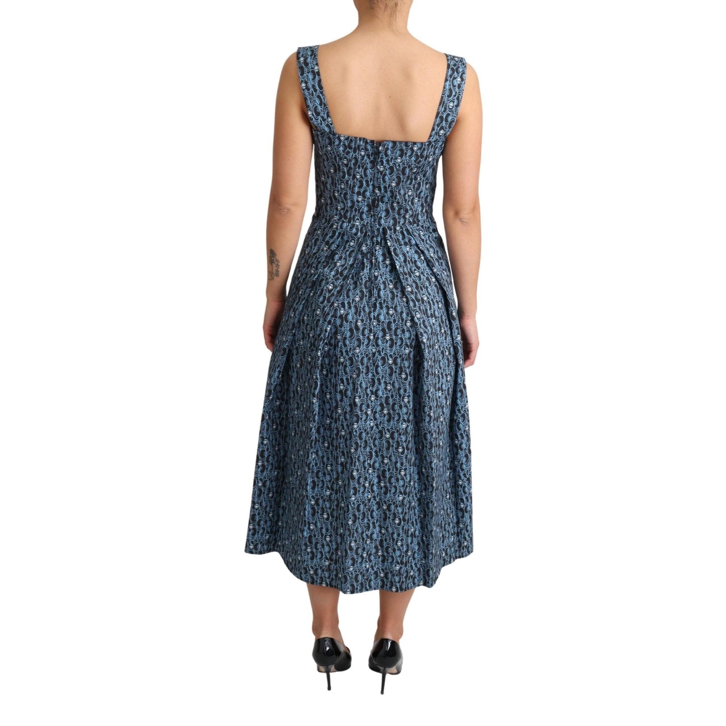 Blue Heart Cotton A-Line Stretch Dress