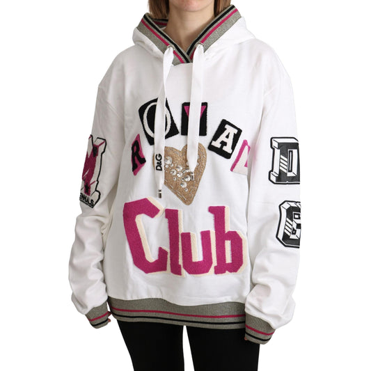 White Royal Club Hooded Crystal Sweater