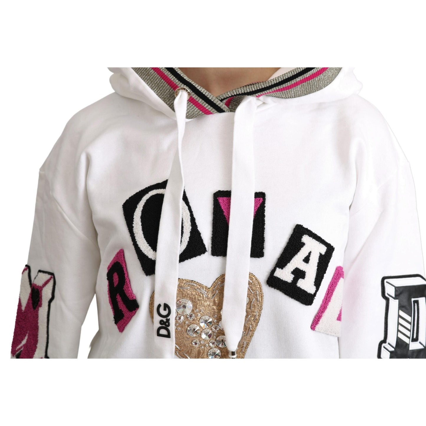 White Royal Club Hooded Crystal Sweater