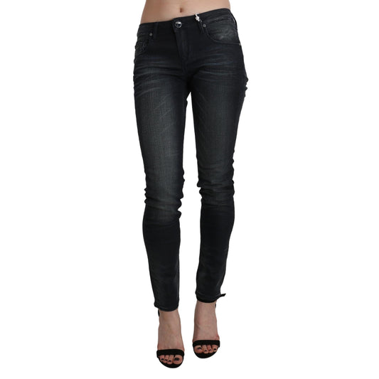 Blue Washed Low Waist Skinny Denim Trouser