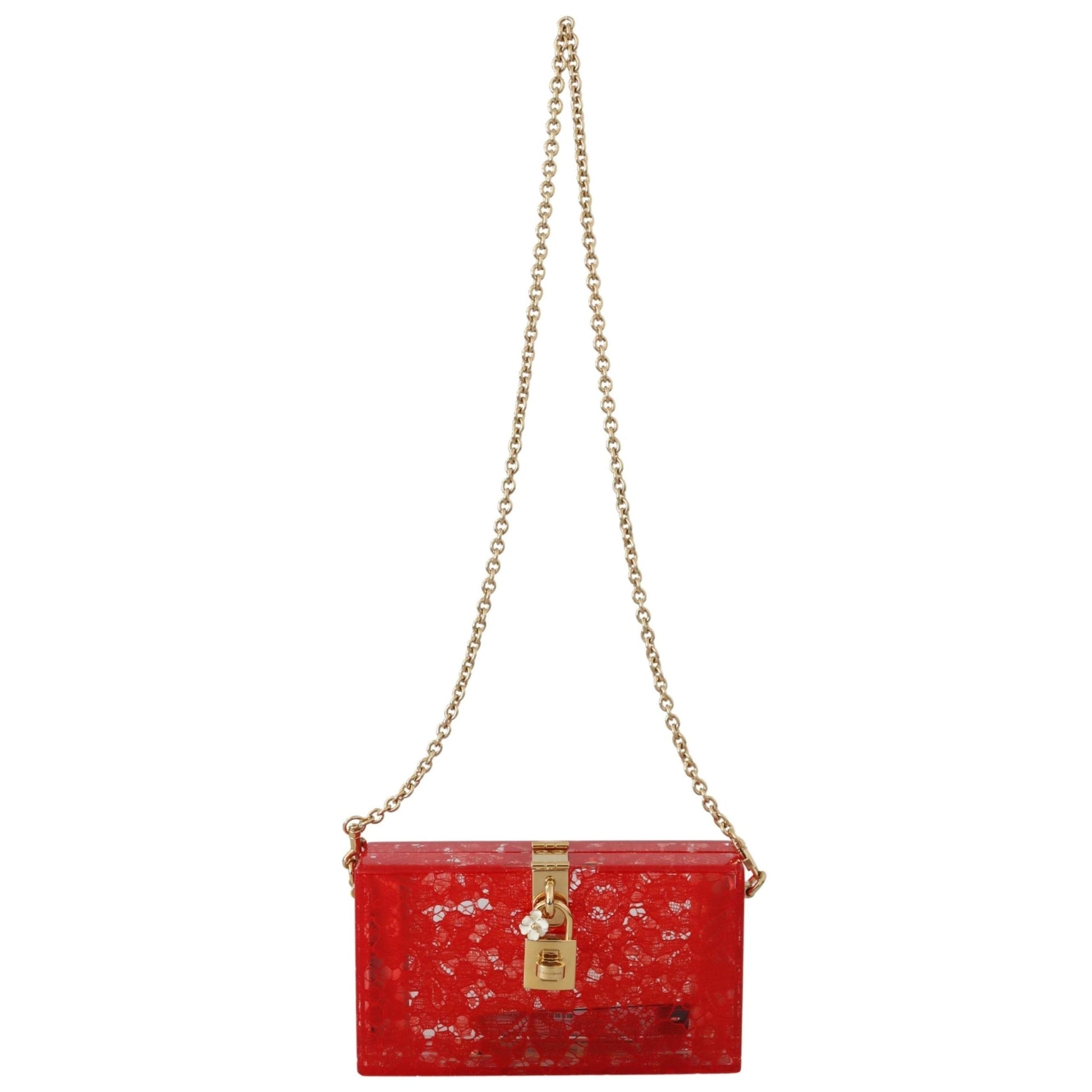 Red Taormina Lace Clutch Plexi SICILY Purse BOX Bag - coffeewithmee2