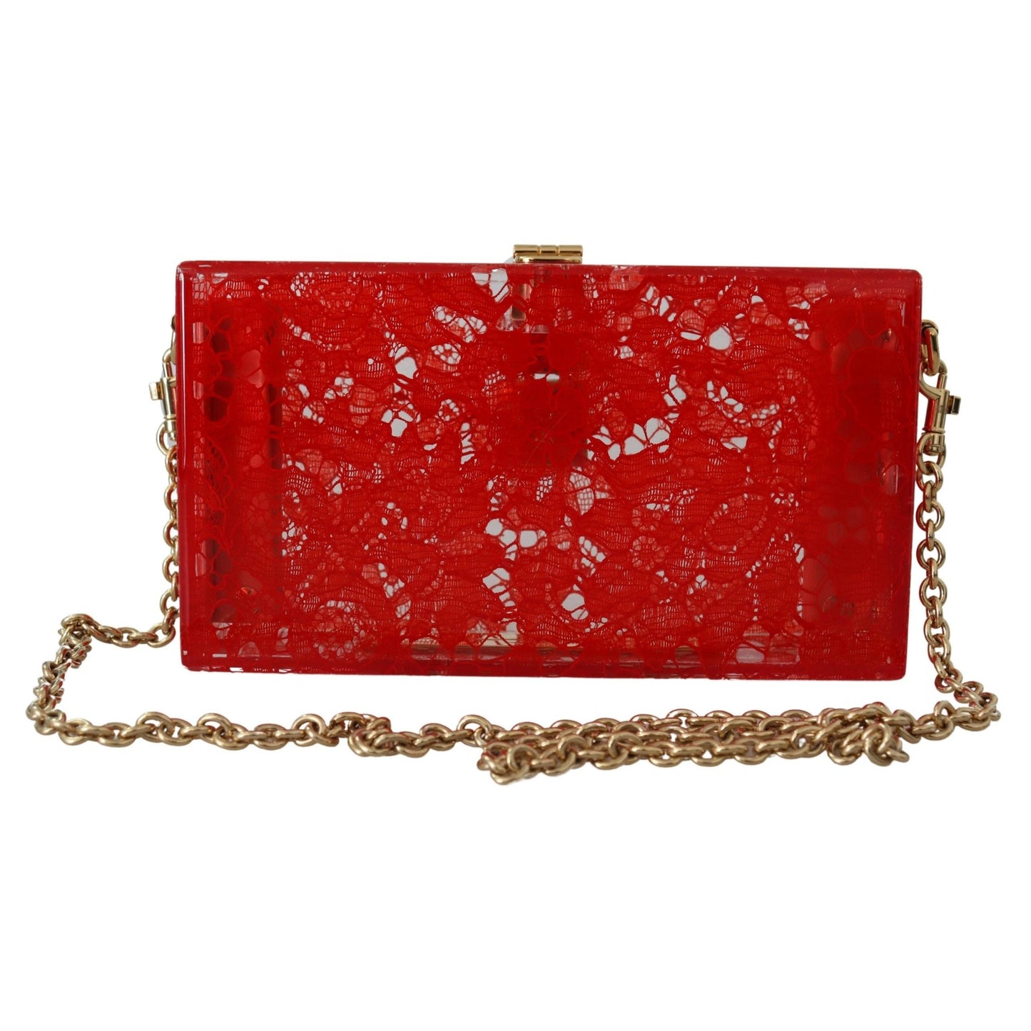 Red Taormina Lace Clutch Plexi SICILY Purse BOX Bag - coffeewithmee2