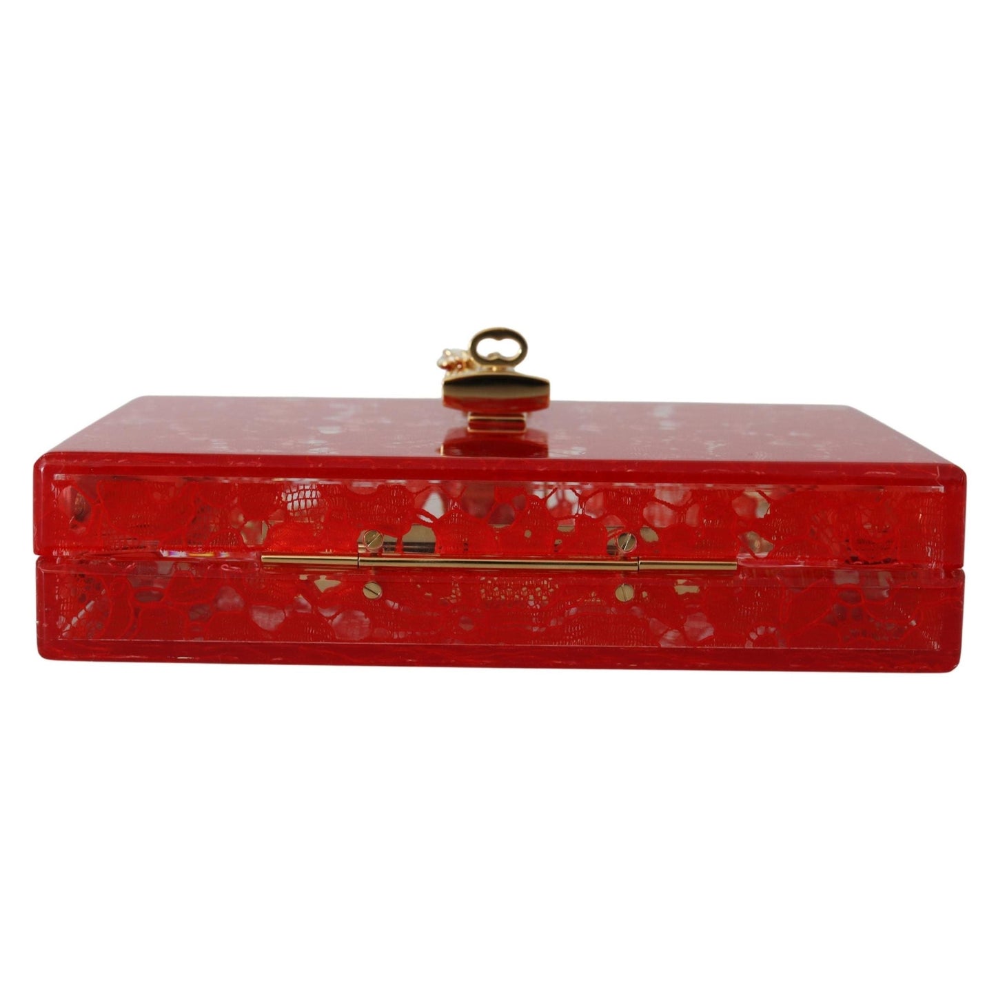 Red Taormina Lace Clutch Plexi SICILY Purse BOX Bag - coffeewithmee2