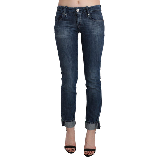 Blue Washed Low Waist Skinny Denim Trouser