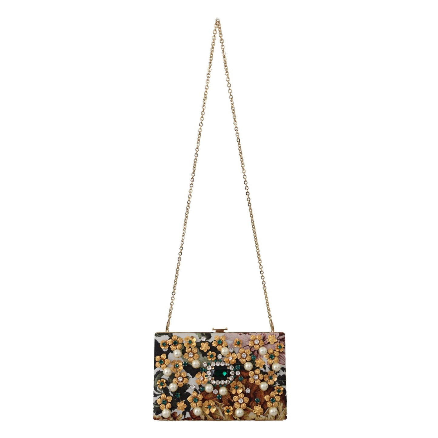 Multicolor Crystal Pearls Floral Evening Clutch Purse Party Bag - coffeewithmee2