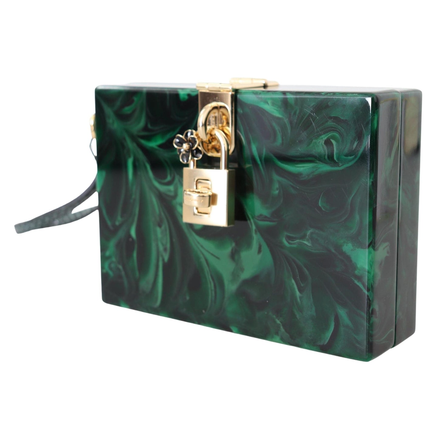 Green Plexi Gold Chain Shoulder Borse Clutch BOX Bag - coffeewithmee2