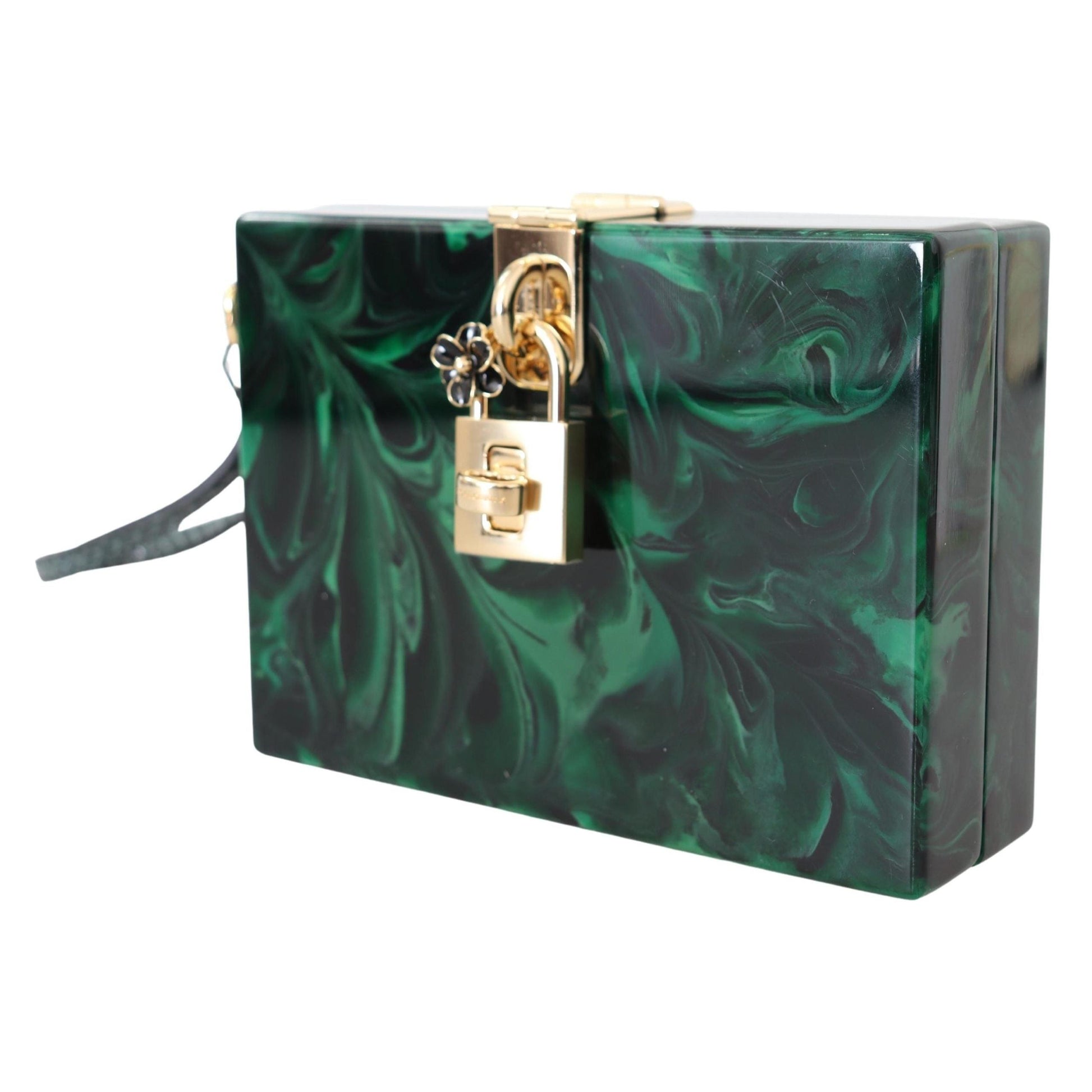 Green Plexi Gold Chain Shoulder Borse Clutch BOX Bag - coffeewithmee2